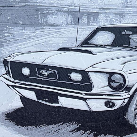 Classic Fastback Mustang Art, Car Art, Textured Art, Wall Art - Picture 2 of 10